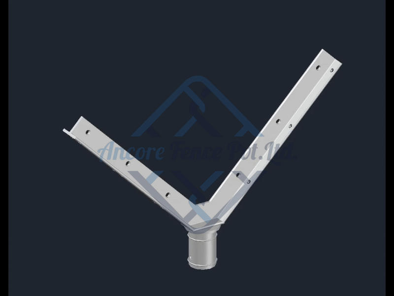 Barb Wire Arm 6 Wire Y Angle Arm Heavy Duty Inside Push